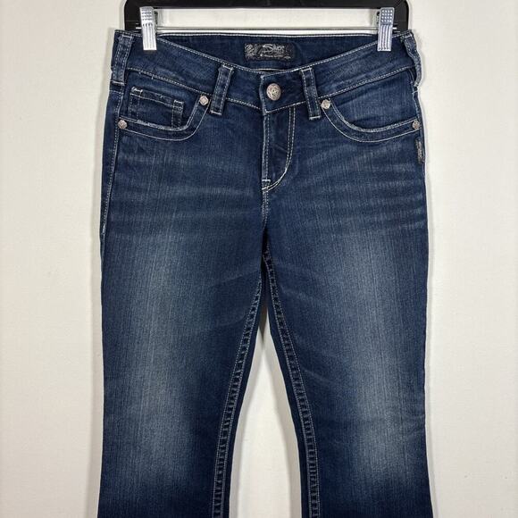 Silver Jeans Suki Surplus Bootcut Dark Blue Denim 28 x 29 Jeans Western - Picture 6 of 13